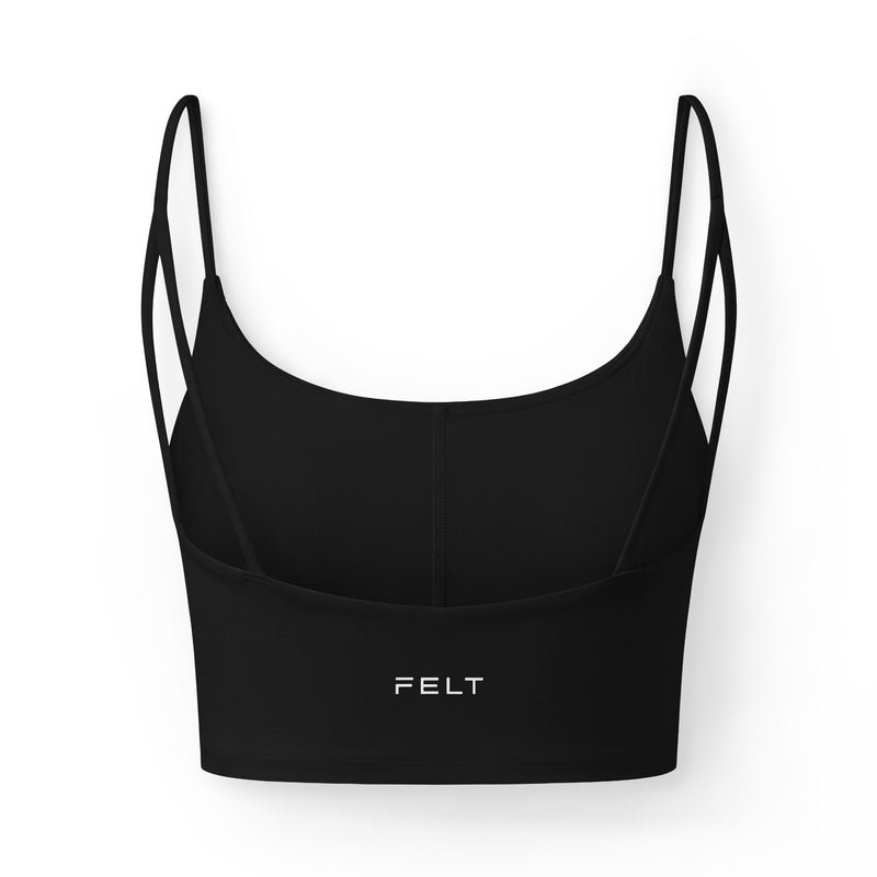 FELT Women's Strappy Sports Bra – Medium Support Crop Top
